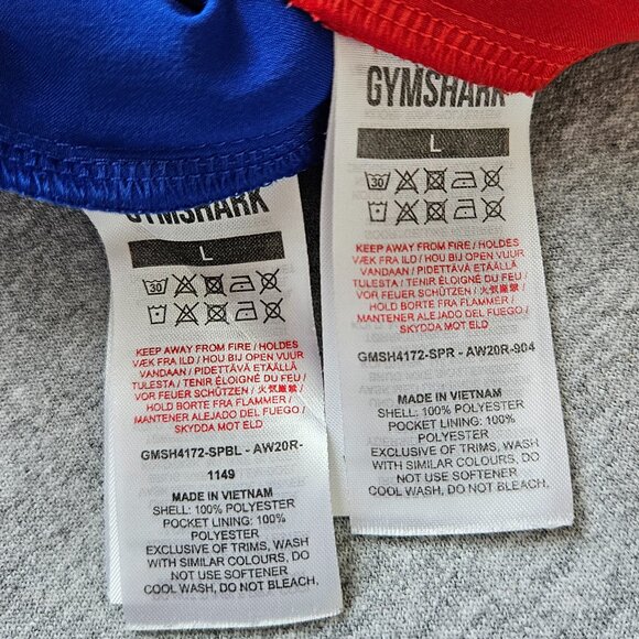 Gymshark Men's Shorts Bundle Size Large 5" Inseam Blue And Red Activewear Set - Picture 7 of 7